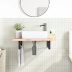 Shelf Brackets for Washbasin 2 pcs Black Rectangular Steel