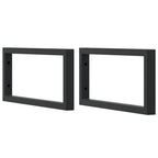 Shelf Brackets for Washbasin 2 pcs Black Rectangular Steel