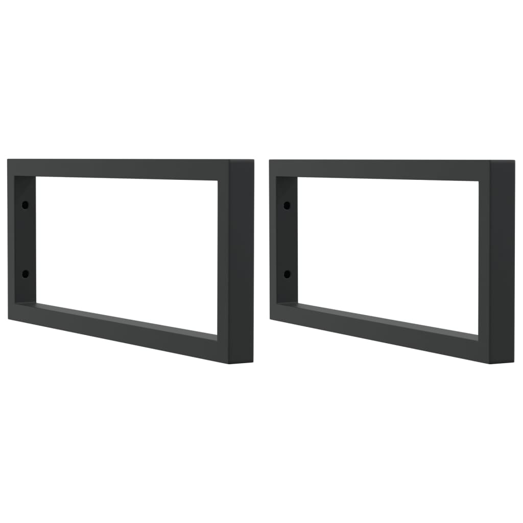 Shelf Brackets for Washbasin 2 pcs Black Rectangular Steel