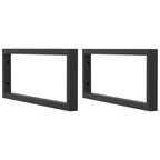 Shelf Brackets for Washbasin 2 pcs Black Rectangular Steel