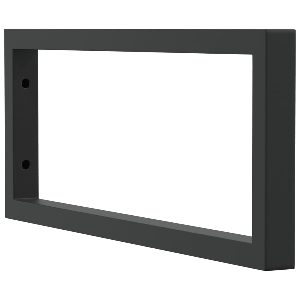 Shelf Brackets for Washbasin 2 pcs Black Rectangular Steel