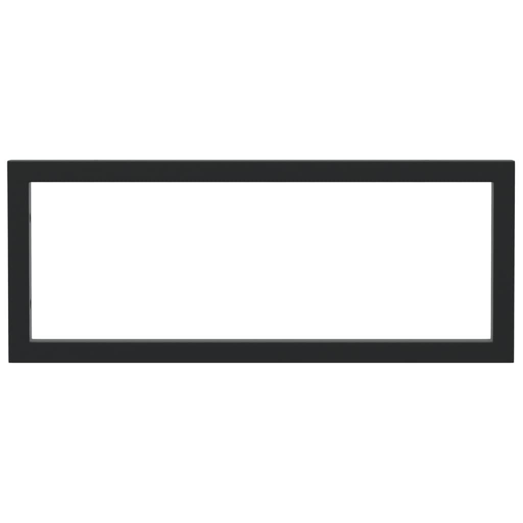 Shelf Brackets for Washbasin 2 pcs Black Rectangular Steel