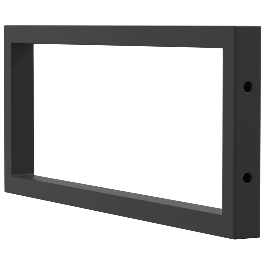 Shelf Brackets for Washbasin 2 pcs Black Rectangular Steel