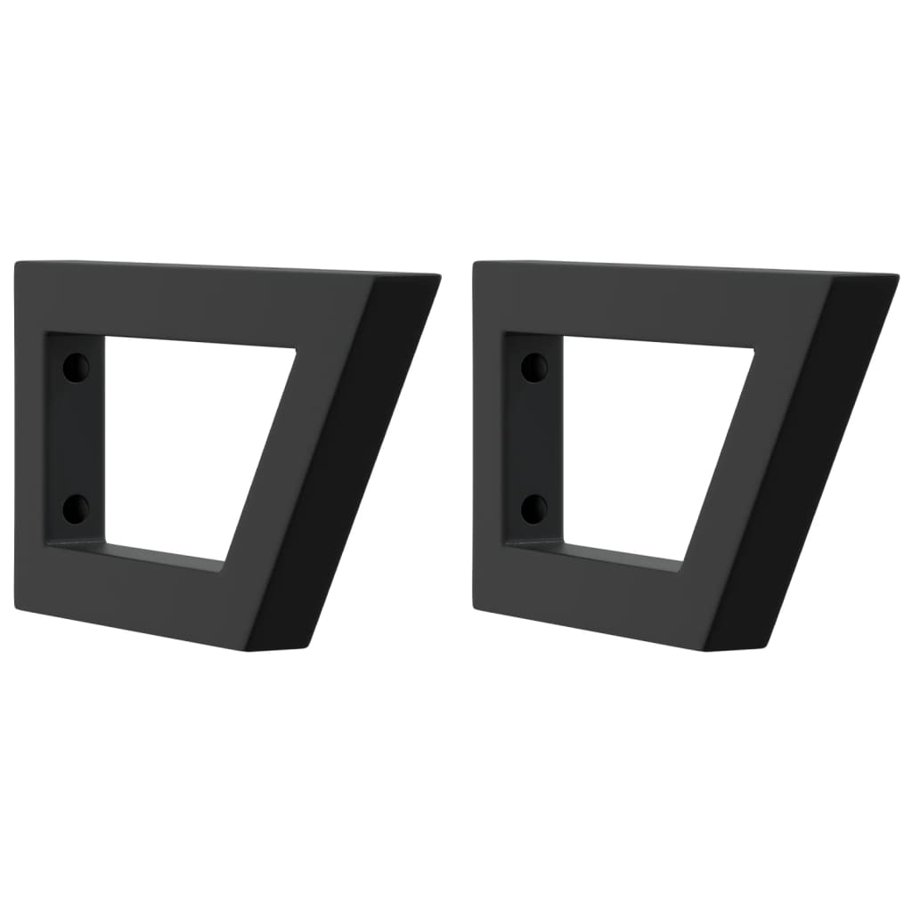 Shelf Brackets for Washbasin 2 pcs Black Trapezium Steel