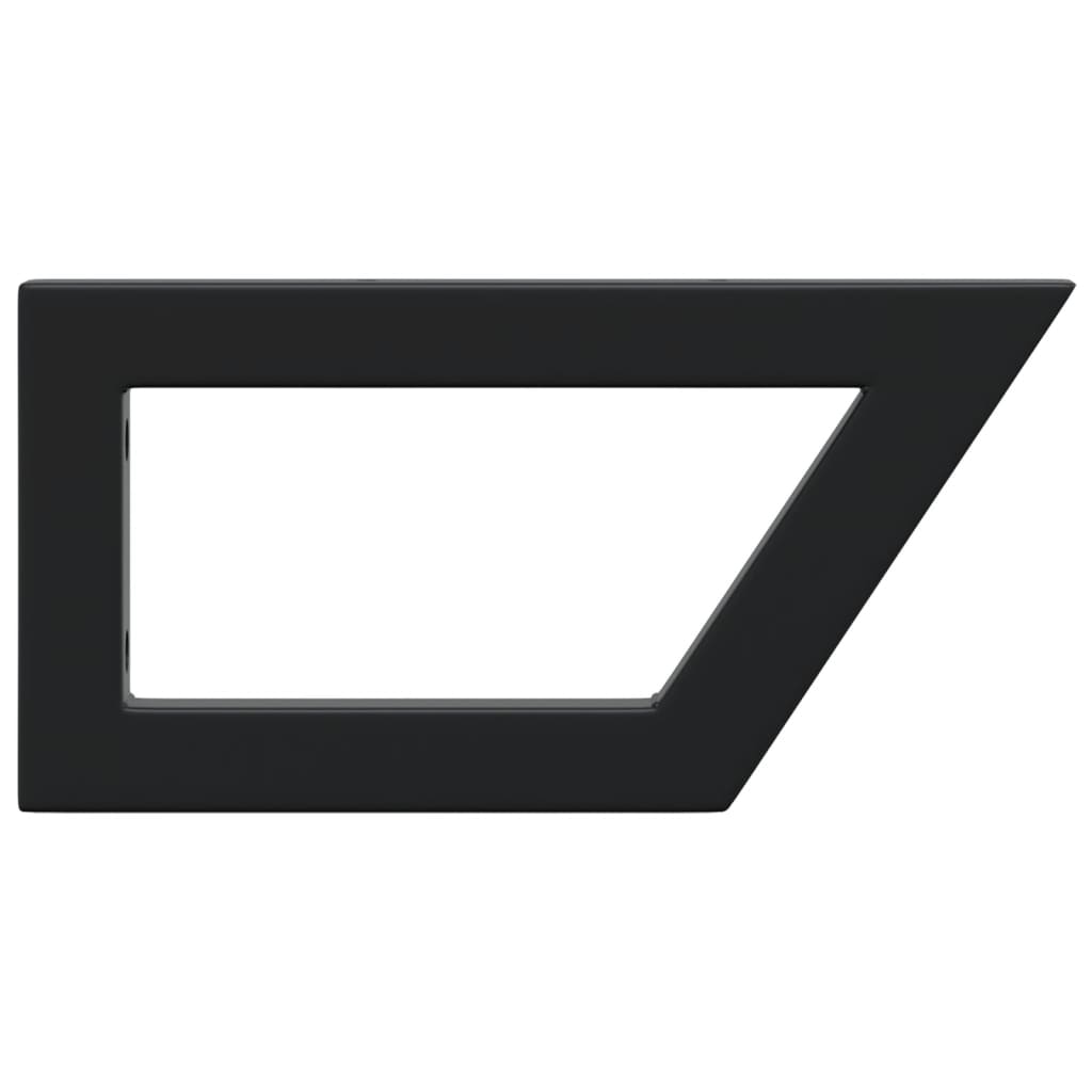 Shelf Brackets for Washbasin 2 pcs Black Trapezium Steel