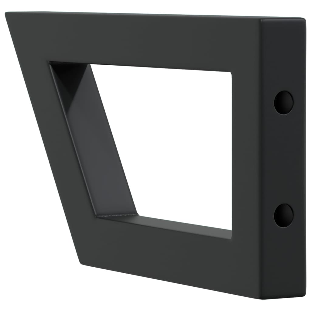 Shelf Brackets for Washbasin 2 pcs Black Trapezium Steel