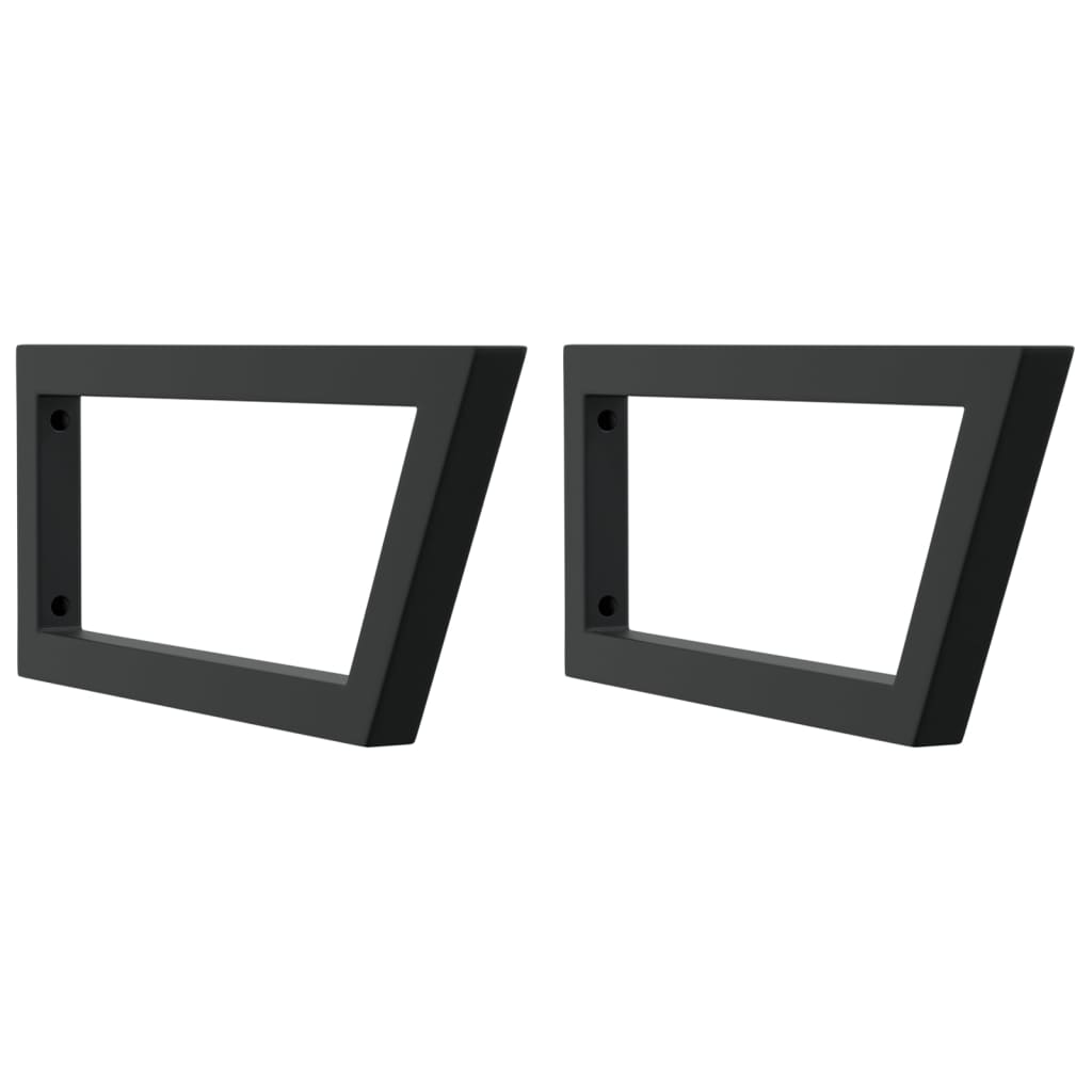 Shelf Brackets for Washbasin 2 pcs Black Trapezium Steel