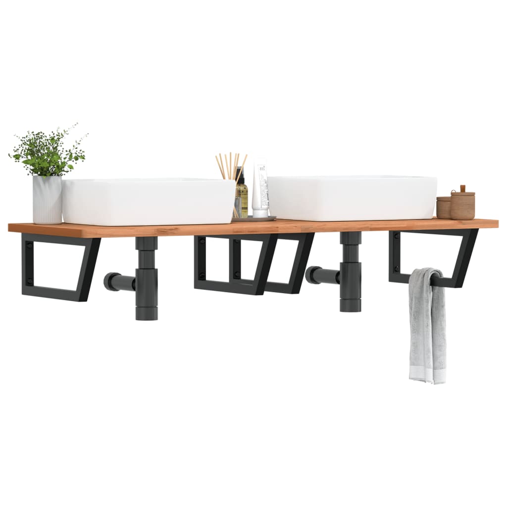 Shelf Brackets for Washbasin 2 pcs Black Trapezium Steel