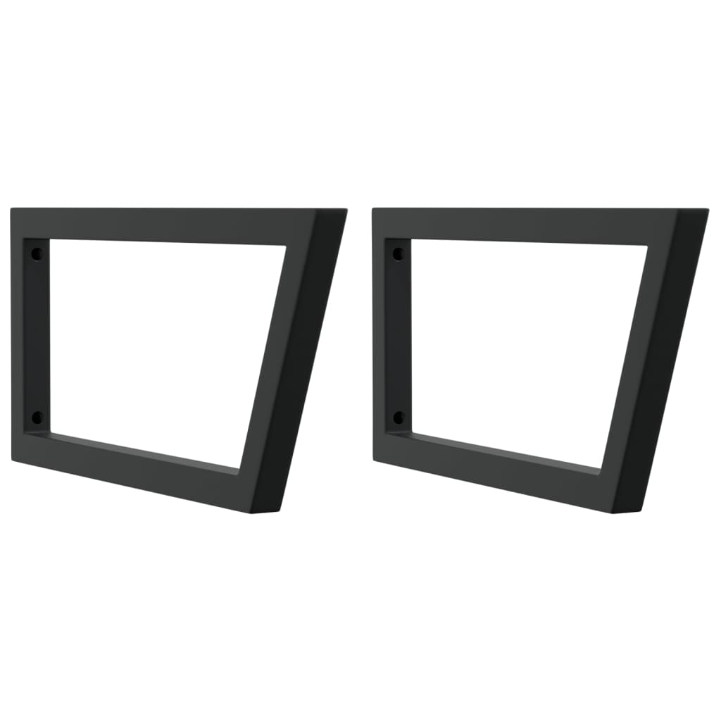 Shelf Brackets for Washbasin 2 pcs Black Trapezium Steel
