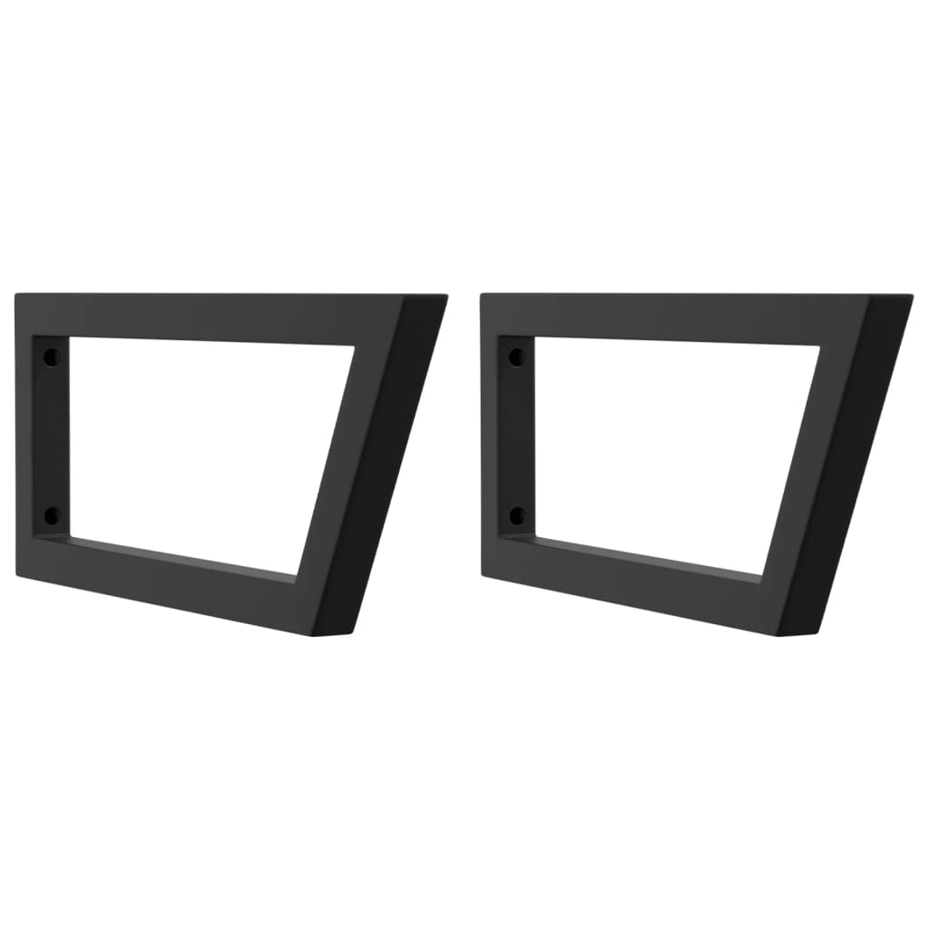 Shelf Brackets for Washbasin 2 pcs Black Trapezium Steel