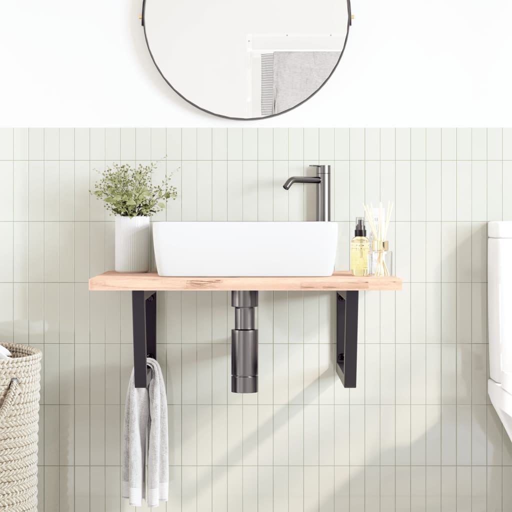 Shelf Brackets for Washbasin 2 pcs Black Trapezium Steel