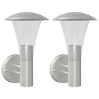 Outdoor Wall Lights 2pcs Silver Stainless Steel
