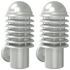 Outdoor Wall Lights 2pcs Silver Stainless Steel