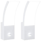 Outdoor LED Wall Lights with Sensors 2pcs White Die-cast Aluminium