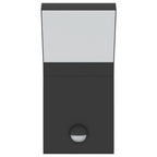 Outdoor LED Wall Light with Sensor Black Die-cast Aluminium