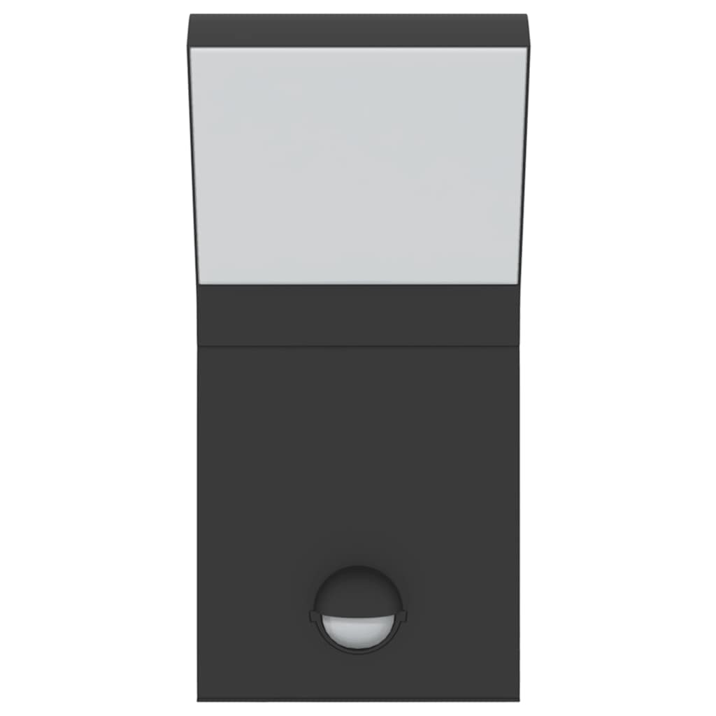 Outdoor LED Wall Light with Sensor Black Die-cast Aluminium