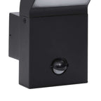 Outdoor LED Wall Light with Sensor Black Die-cast Aluminium
