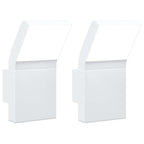 Outdoor LED Wall Lights 2pcs White Die-cast Aluminium