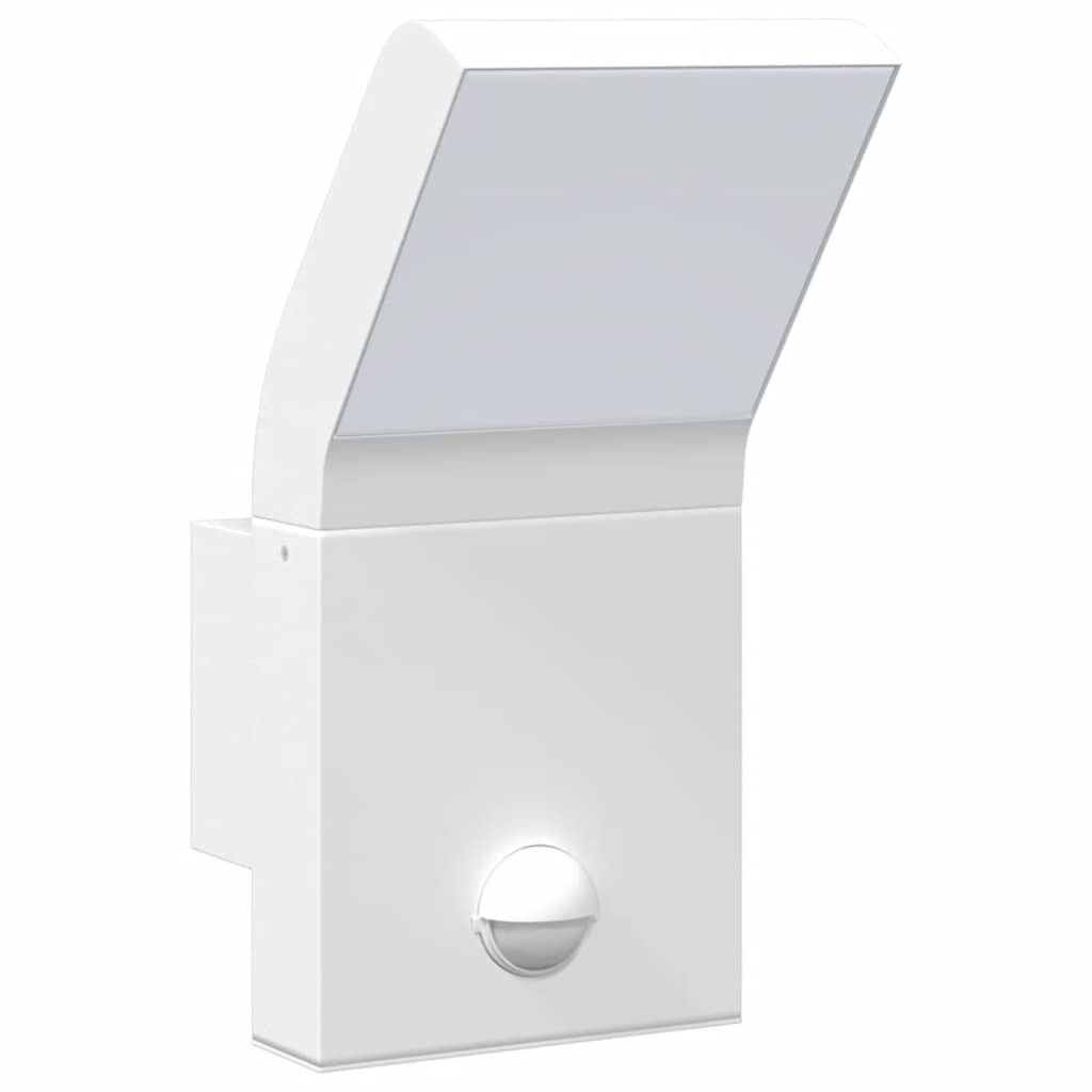 Outdoor LED Wall Light with Sensor White Die-cast Aluminium