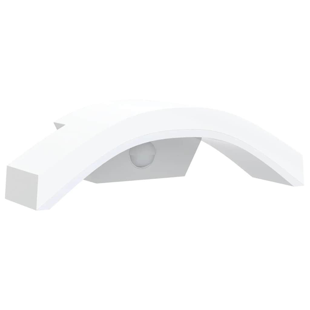 Outdoor LED Wall Lights with Sensors 2pcs White Die-cast Aluminium