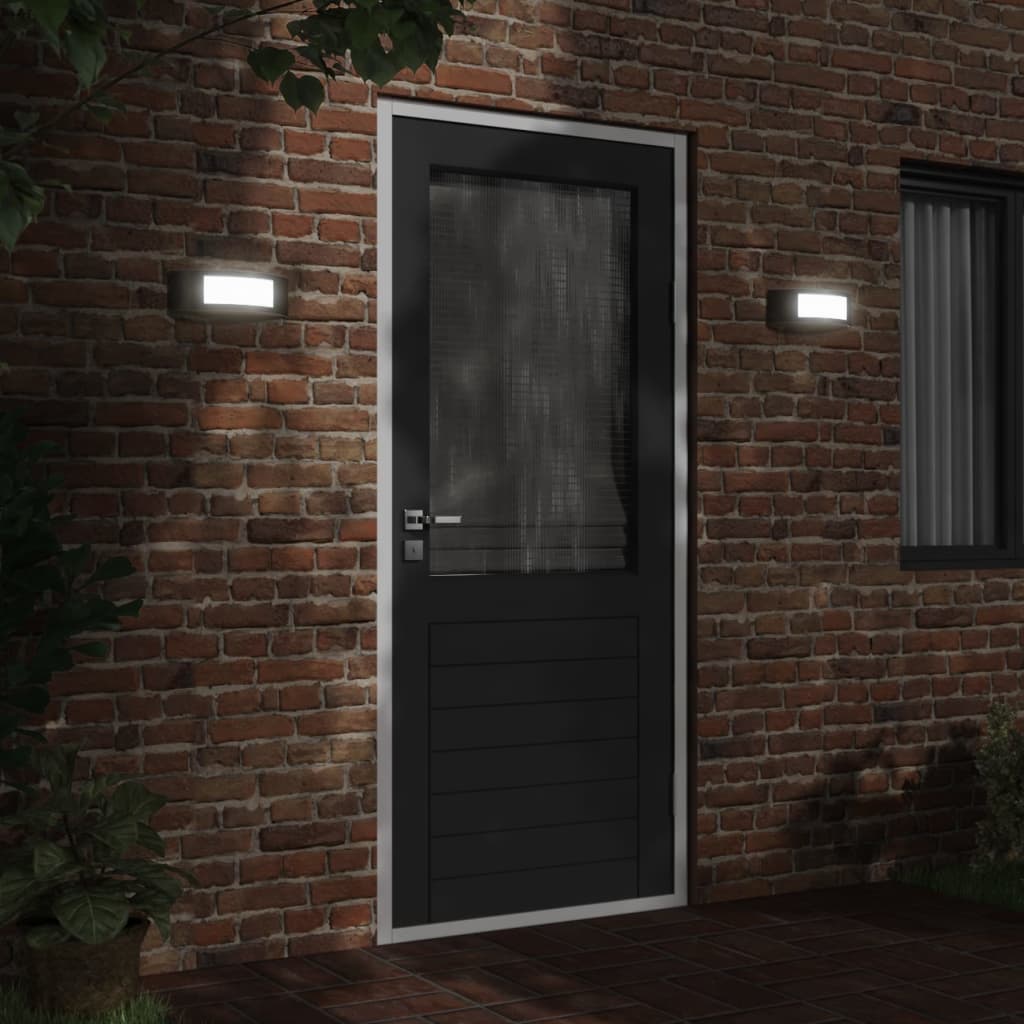 Outdoor Wall Lights 2pcs Black Stainless Steel