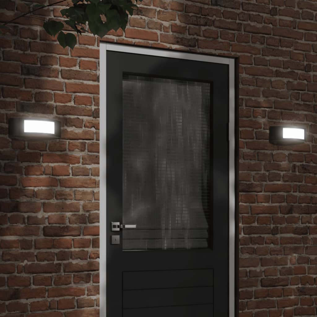 Outdoor Wall Lights 2pcs Black Stainless Steel