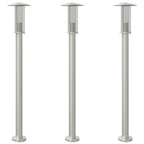 Outdoor Floor Lamps 3pcs Silver 100 cm Stainless Steel