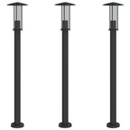 Outdoor Floor Lamps 3pcs Black 100 cm Stainless Steel