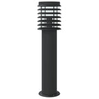 Outdoor Floor Lamps with Sensors 3pcs Black 60 cm Stainless Steel