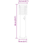 Outdoor Floor Lamps with Sensors 3pcs Black 60 cm Stainless Steel