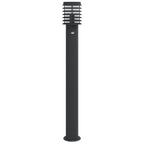 Outdoor Floor Lamps with Sensors 3pcs Black 110cm Stainless Steel