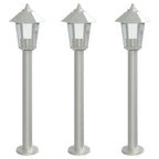 Outdoor Floor Lamps 3pcs Silver 80 cm Stainless Steel