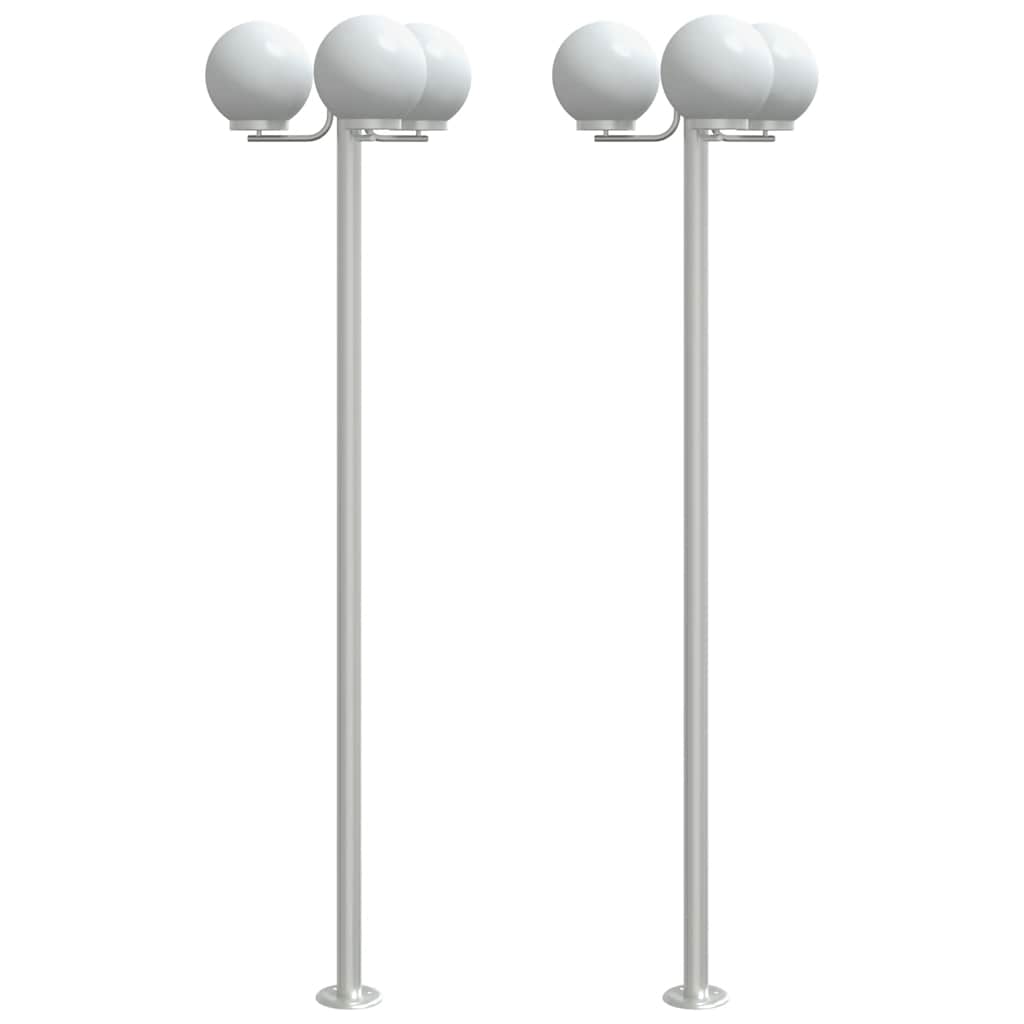 Outdoor Floor Lamps 2 pcs Silver 215 cm Stainless Steel