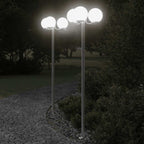 Outdoor Floor Lamps 2 pcs Silver 215 cm Stainless Steel