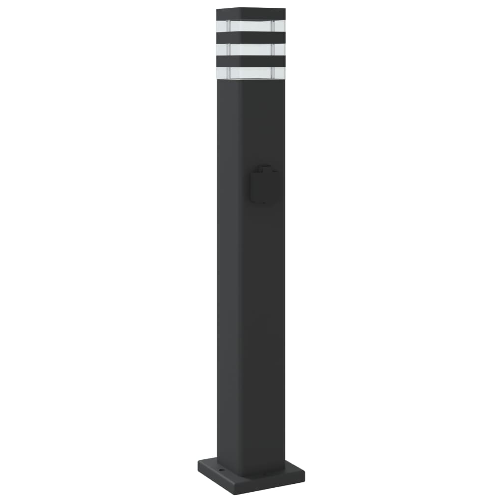 Outdoor Floor Lamp with Outlet Black 80 cm Aluminium