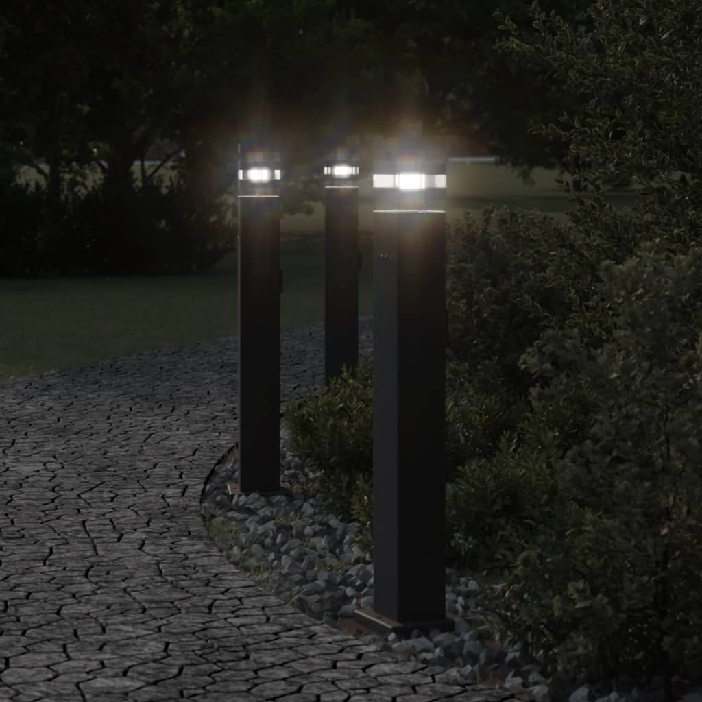 Outdoor Floor Lamp with Outlet Black 80 cm Aluminium