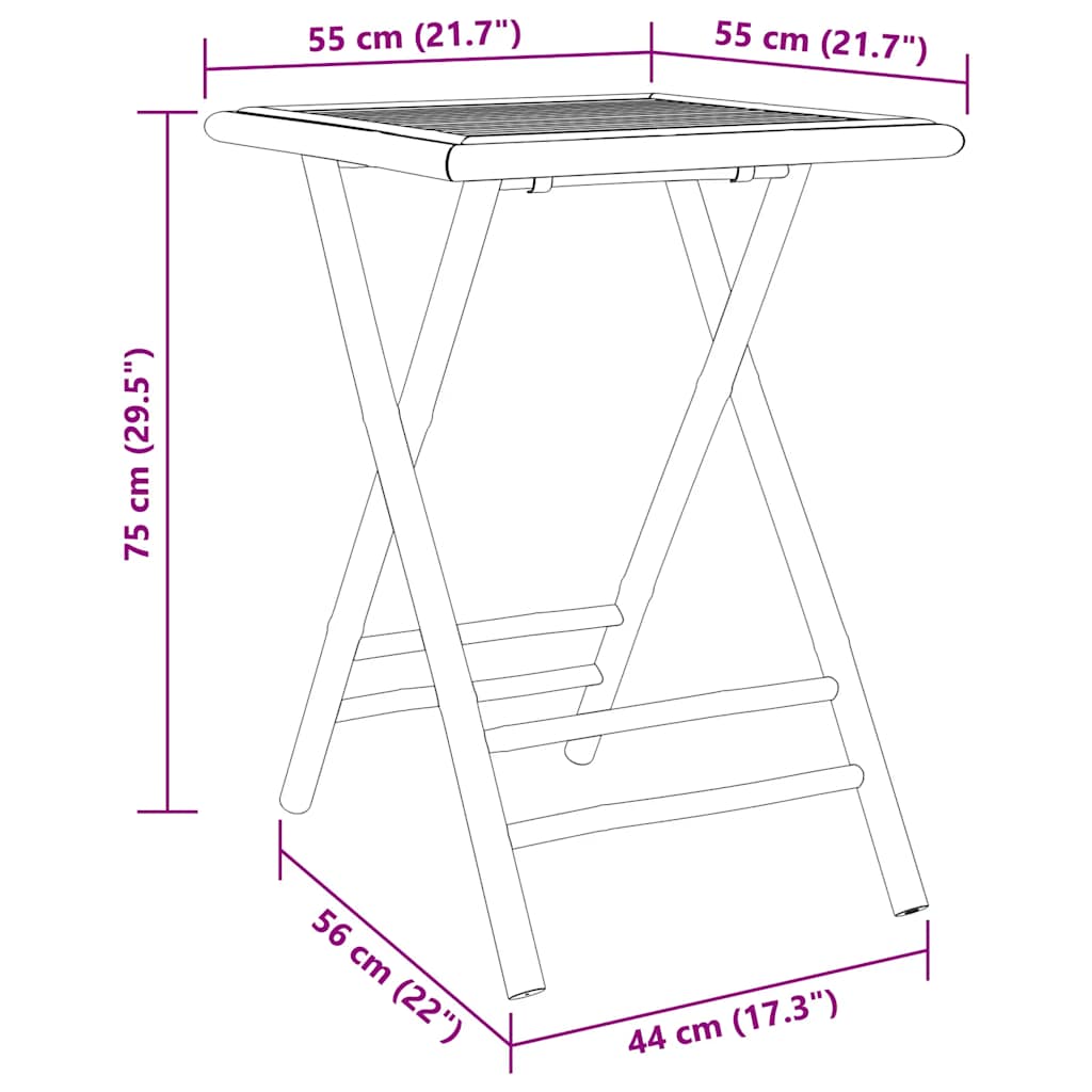 3 Piece Bistro Set Bamboo