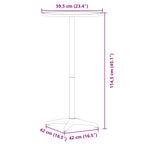 Outdoor Bar Table Height Adjustable Ø59.5x70/114.5 cm Aluminium