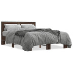Bed Frame without Mattress Brown Oak 120x200 cm