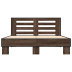 Bed Frame without Mattress Brown Oak 120x200 cm