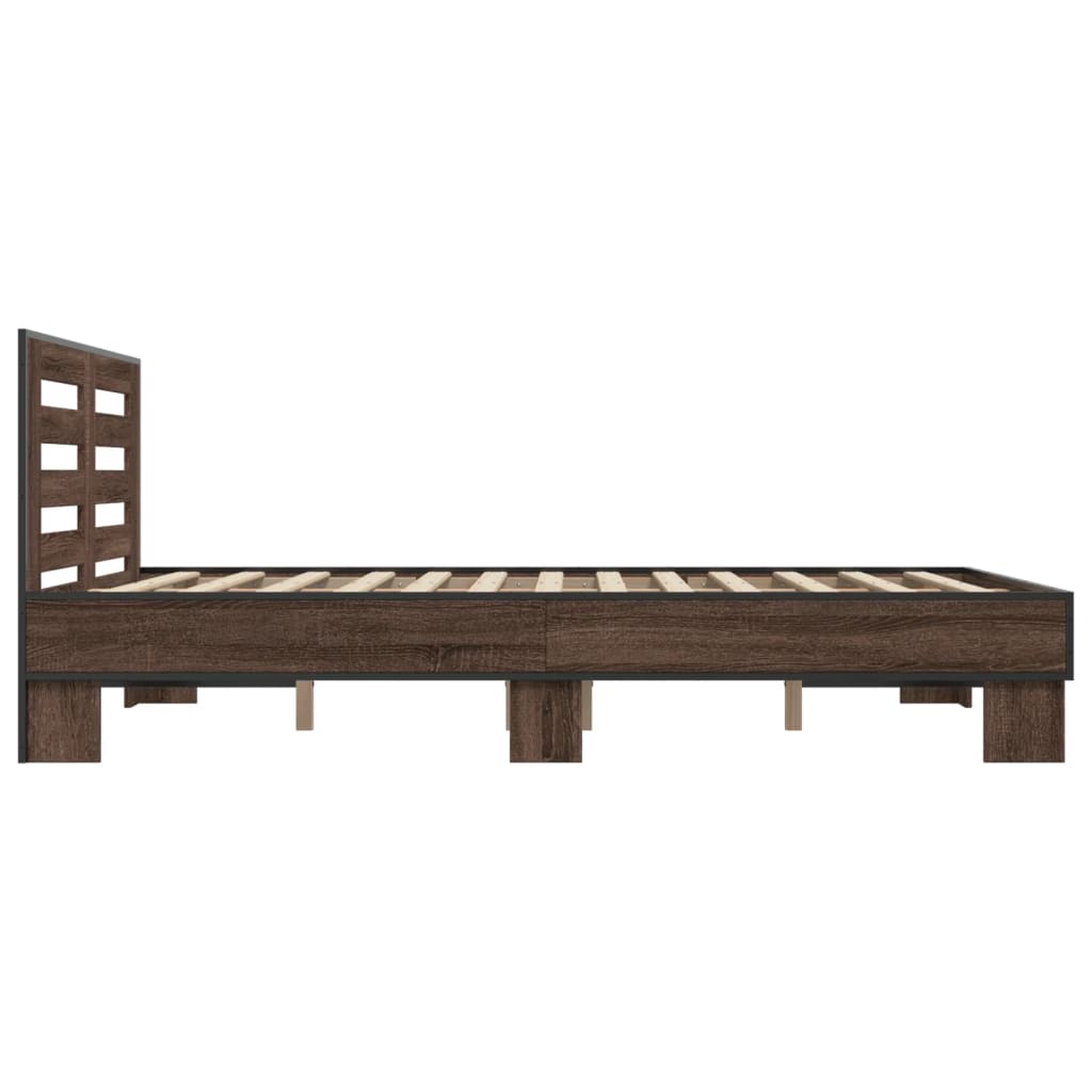 Bed Frame without Mattress Brown Oak 120x200 cm