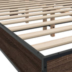 Bed Frame without Mattress Brown Oak 120x200 cm
