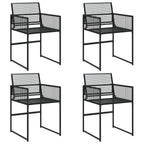 Garden Chairs 4 pcs Black Poly Rattan