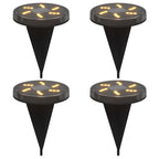 Solar Ground Lights with Ground Spikes Outdoor 4 pcs Warm White