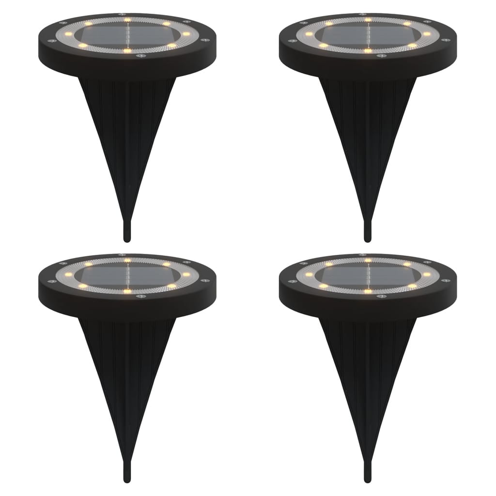 Solar Ground Lights with Ground Spikes Outdoor 4 pcs Warm White
