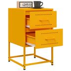Bedside Cabinets 2 pcs Mustard Yellow 36x39x60.5 cm Steel