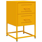 Bedside Cabinets 2 pcs Mustard Yellow 36x39x60.5 cm Steel