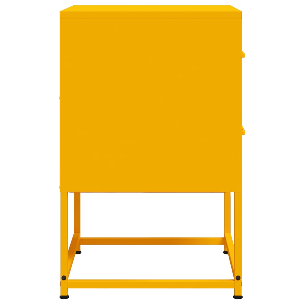 Bedside Cabinets 2 pcs Mustard Yellow 36x39x60.5 cm Steel