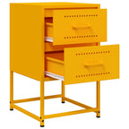 Bedside Cabinets 2 pcs Mustard Yellow 36x39x60.5 cm Steel