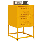 Bedside Cabinets 2 pcs Mustard Yellow 36x39x60.5 cm Steel